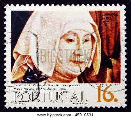 Postage Stamp Portugal 1984 Nun, Painting, 15Th Century