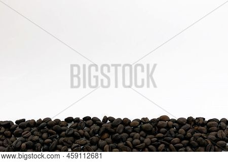 Coffee Beans On White Background Top View