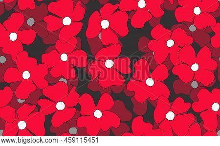 Floral Seamless With Hand Drawn Color Flowers. Cute Summer Background. Modern Floral Compositions. F