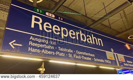 Hamburg Reeperbahn Entertainment And Red Light District - City Of Hamburg, Germany - May 14, 2022