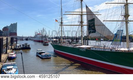 Famous Sailing Ship Rickmer Rickmers At Hamburg Harbour - City Of Hamburg, Germany - May 16 2022