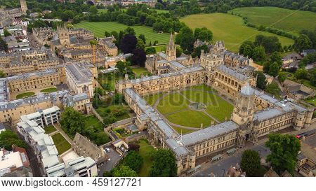Christ Church And Merton College In Oxford - Aerial View - Travel Photography