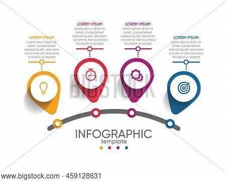 Process Infographic  Business Template For Abstract Background Colorful Design