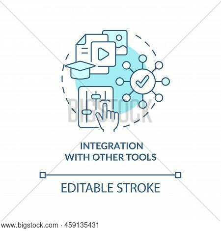 Integration With Other Tools Turquoise Concept Icon. Lcms Feature Abstract Idea Thin Line Illustrati