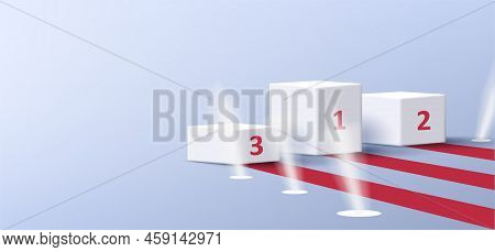 Firs Secons And Third Price Steps With Red Carpet
