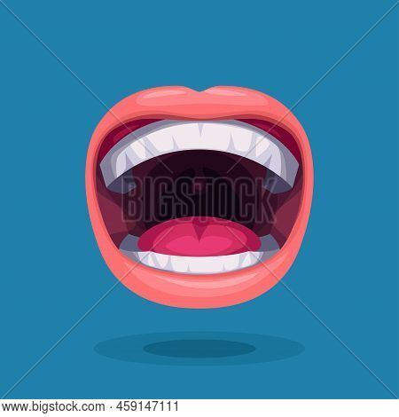Human Open Mouth As Oral Health Icon