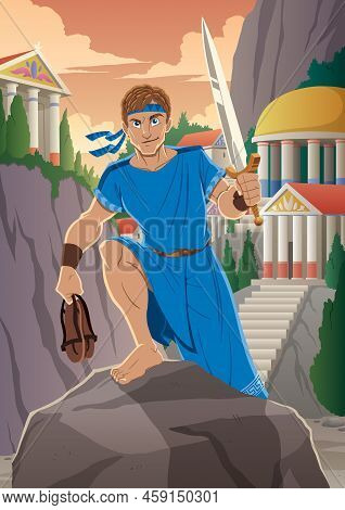 Under The Rock The Greek Hero Theseus, The Slayer Of The Minotaur, Found A Sword And A Pair Of Sanda