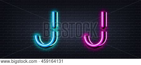Initial Letter J Icon. Neon Light Line Effect. Line Typography Character Sign. Large First Font Lett