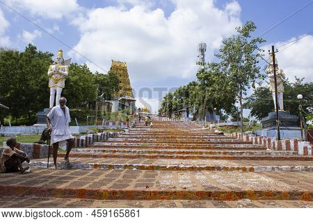 Front View Of Historic Lord Venkateswara Temple In Bitragunta, Andhra Pradesh 30 July 2022