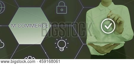 Conceptual Display M Commerce. Concept Meaning Commercial Transactions Conducted Electronically By M