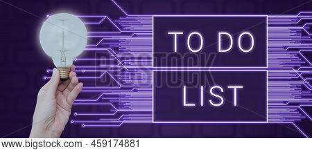 Sign Displaying To Do List. Business Overview A Structure That Usually Made In Paper Containing Task