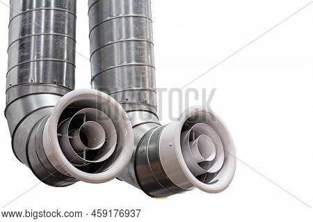 Modern Futuristic Large Twin Air Pipe Or Air Duct For Air Conditioner Or Air Ventilation System Indo