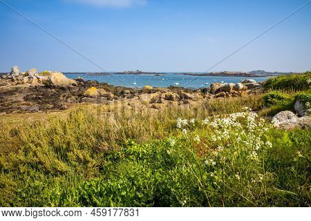 Chausey Island Coast And Cliffs Landscape In Brittany, France
