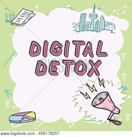 Text Showing Inspiration Digital Detox. Business Overview Free Of Electronic Devices Disconnect To R