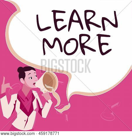 Conceptual Caption Learn More. Business Concept Deepen Knowledge Of The Thing You Want To Do Or New 