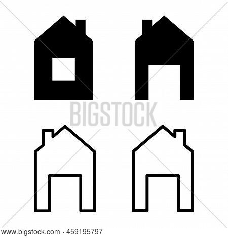 Houses Icons. Real Estate Home Property. Vector Illustration. Stock Image.