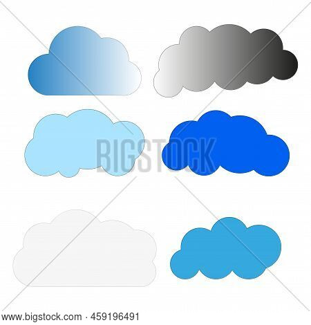 Icon Set Cloud Weather. Web Design Elements. Vector Illustration. Stock Image.
