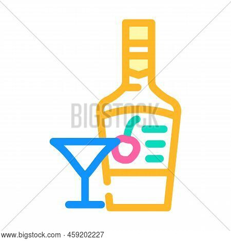 Cherry Liqueur Alcohol Color Icon Vector. Cherry Liqueur Alcohol Sign. Isolated Symbol Illustration
