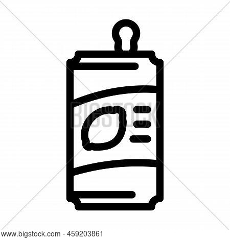 Lemon Flavored Soda Line Icon Vector. Lemon Flavored Soda Sign. Isolated Contour Symbol Black Illust