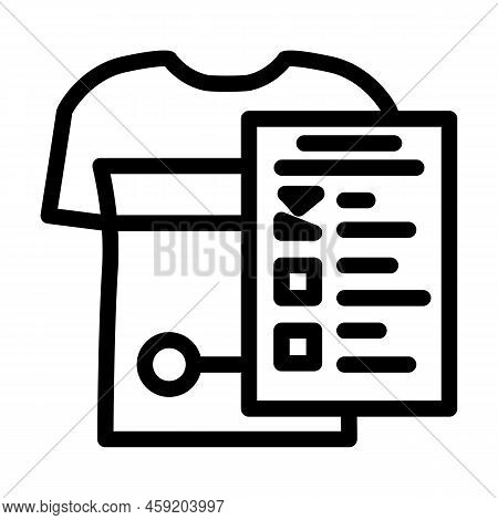 Fabric Check Sewing Line Icon Vector. Fabric Check Sewing Sign. Isolated Contour Symbol Black Illust