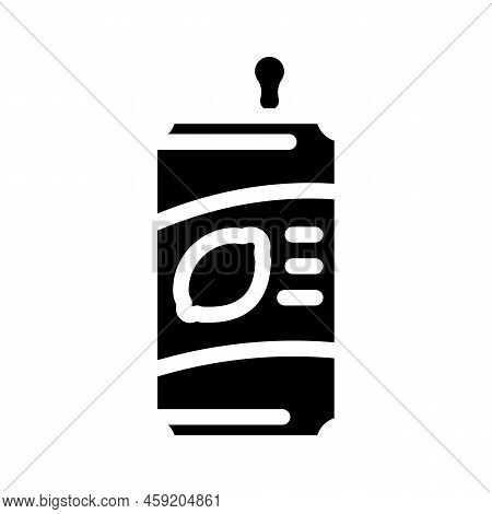 Lemon Flavored Soda Glyph Icon Vector. Lemon Flavored Soda Sign. Isolated Symbol Illustration