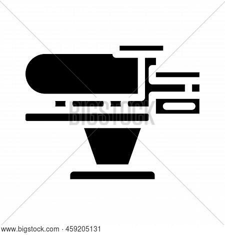 Steam Generator Heated Table Glyph Icon Vector. Steam Generator Heated Table Sign. Isolated Symbol I