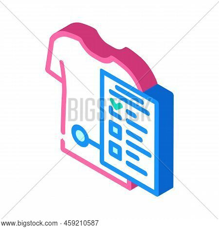 Fabric Check Sewing Isometric Icon Vector. Fabric Check Sewing Sign. Isolated Symbol Illustration