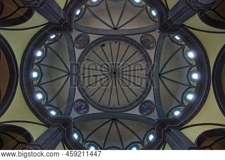 Re, Italy - July 28, 2022: Dome Interior Of Of The Madonna Del Sangue Church In Vigezzo Valley, Pied