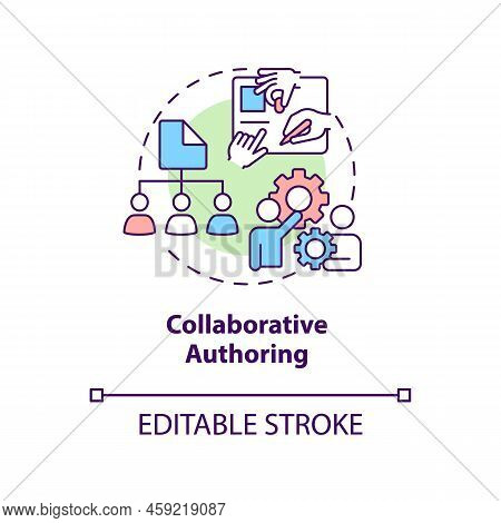 Collaborative Authoring Concept Icon. Lcms Characteristic Abstract Idea Thin Line Illustration. Work