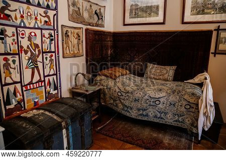 Slatinany, Czech Republic, 17 April 2022: Castle Chateau Representative Interior With Baroque Classi
