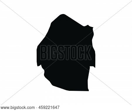 Eswatini Map. Swaziland Country Map. Emaswati Liswati Black And White National Nation Outline Geogra