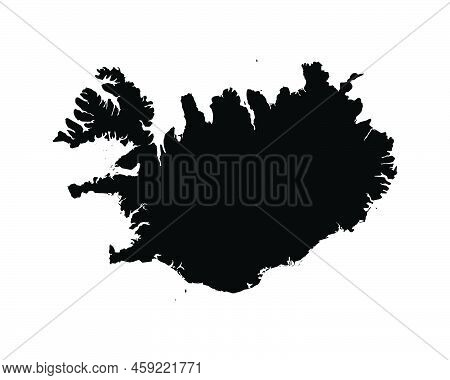Iceland Map. Icelandic Country Map. Icelander Black And White National Nation Outline Geography Bord
