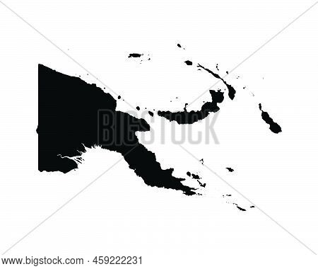 Papua New Guinea Map. Papua New Guinean Country Map. Black And White Png National Nation Geography O