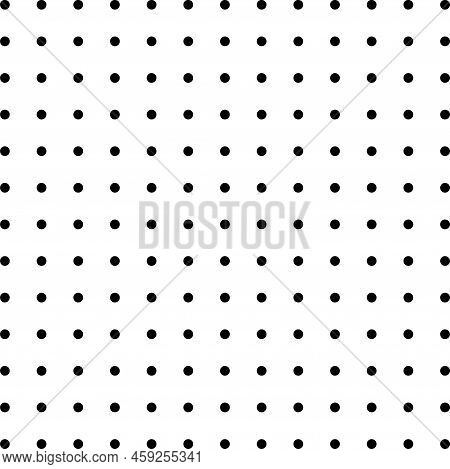 Pegboard Or Perforated Hardboard. White Board With Black Spaced Holes. Grid Wall, Seamless Pattern, 