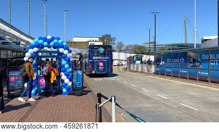 Airport Express Bus At Dublin Airport - City Of Dublin, Ireland - April 20, 2022