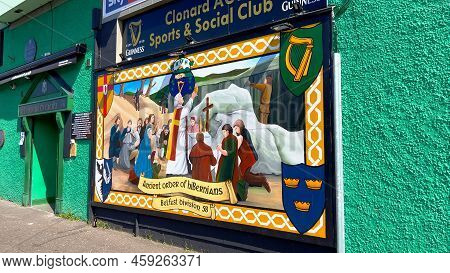 The Famous Wall Murals Of Belfast On The Houses And Peace Wall - Belfast, United Kingdom - April 25,