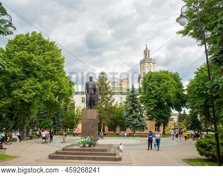 Sambir, Ukraine - May, 2022: Town Hall Of Sambir On Market Square Was Built In 1638-1668 And Reconst