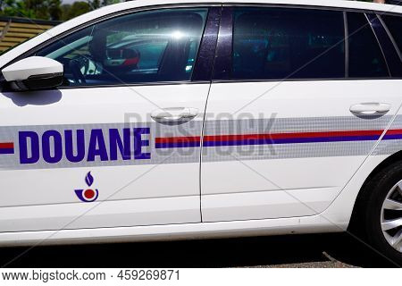 Bordeaux , Aquitaine  France - 07 28 2022 : Douane Text On Skoda Car Means In French Custom House Po