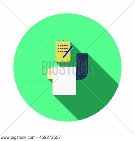 Waiter Take Oder Icon. Flat Color Design. Vector Illustration.