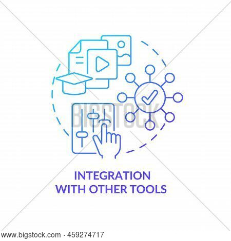 Integration With Other Tools Blue Gradient Concept Icon. Lcms Feature Abstract Idea Thin Line Illust