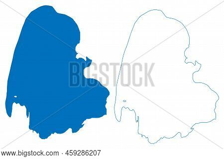 Lake Sarygamysh (turkmenistan And Uzbekistan) Map Vector Illustration, Scribble Sketch Sarykamysh Or