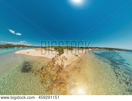 Aerial View On The Sea And The Beach Of Piana Island, Close To The Bonifacio Town In Corsica Of Fran