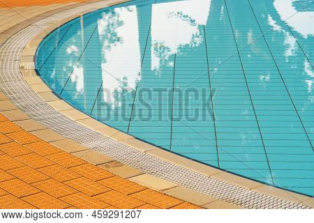 Empty Indoors Children Swimming Pool, Public Swimming Pool In Fitess Club. Children Swimming Pool Wi