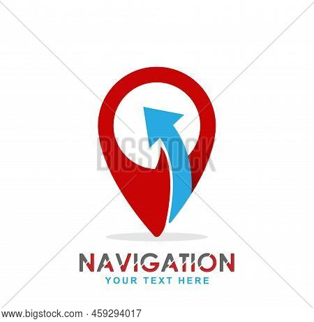 Navigation. The Pointer Of The Location Point And Coordinates. Flat Style.