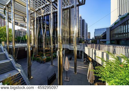 Ground Floor Of The Office Buildings In The Center Of Madrid, Financial District Of The Capital Of S