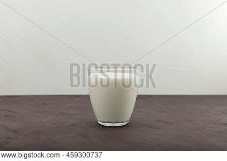 Ayran Or Kefir In A Glass. Fermented Milk Ayran. Milk Diet For Weight Loss. Selective Focus, Copy Sp