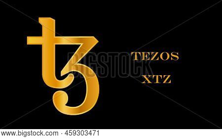 Tezos Virtual Currency Images. 3d Drawings. Coin Logo
