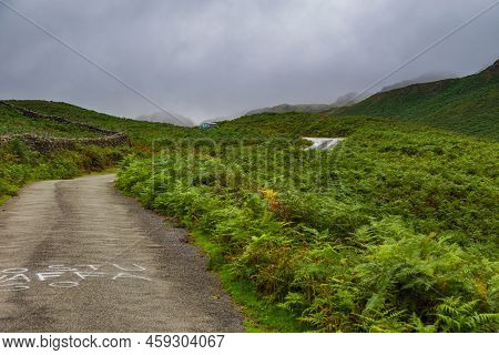 View Of The Hardknott Pass, Hill Pass Between Eskdale And The Duddon Valley In The Lake District Nat