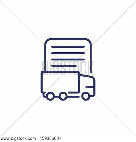 Transport Document, Cmr Line Icon On White