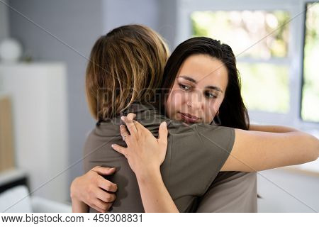 Disagreement And Mistrust. Sneaky Fake Female Pretends To Be A Friend